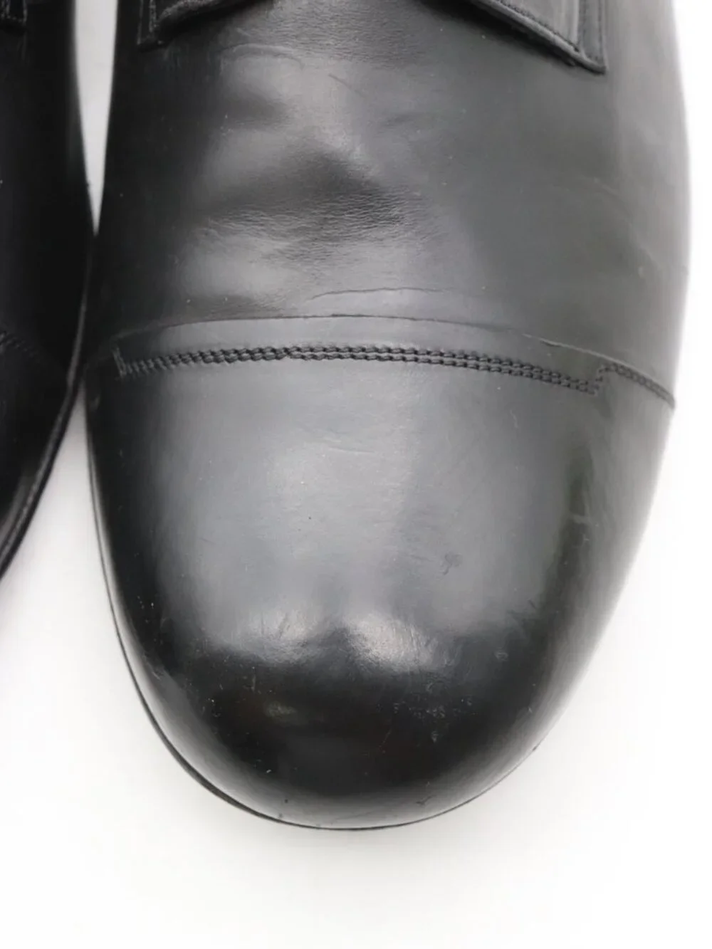 Dolce & Gabbana Men’s Size UK 9.5 Cap Toe Derby Shoes Black Leather